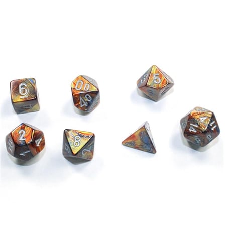 Time2Play Lustrous Cube Mini Dice, Gold & Silver - Set of 7 TI2740375